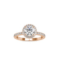 SKU: 0108 (18K) Vintage-inspired Radiant Halo Engagment Ring in Rose Gold.