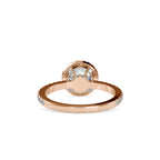 SKU: 0108 (10K) Vintage-inspired Radiant Halo Engagment Ring in Rose Gold.