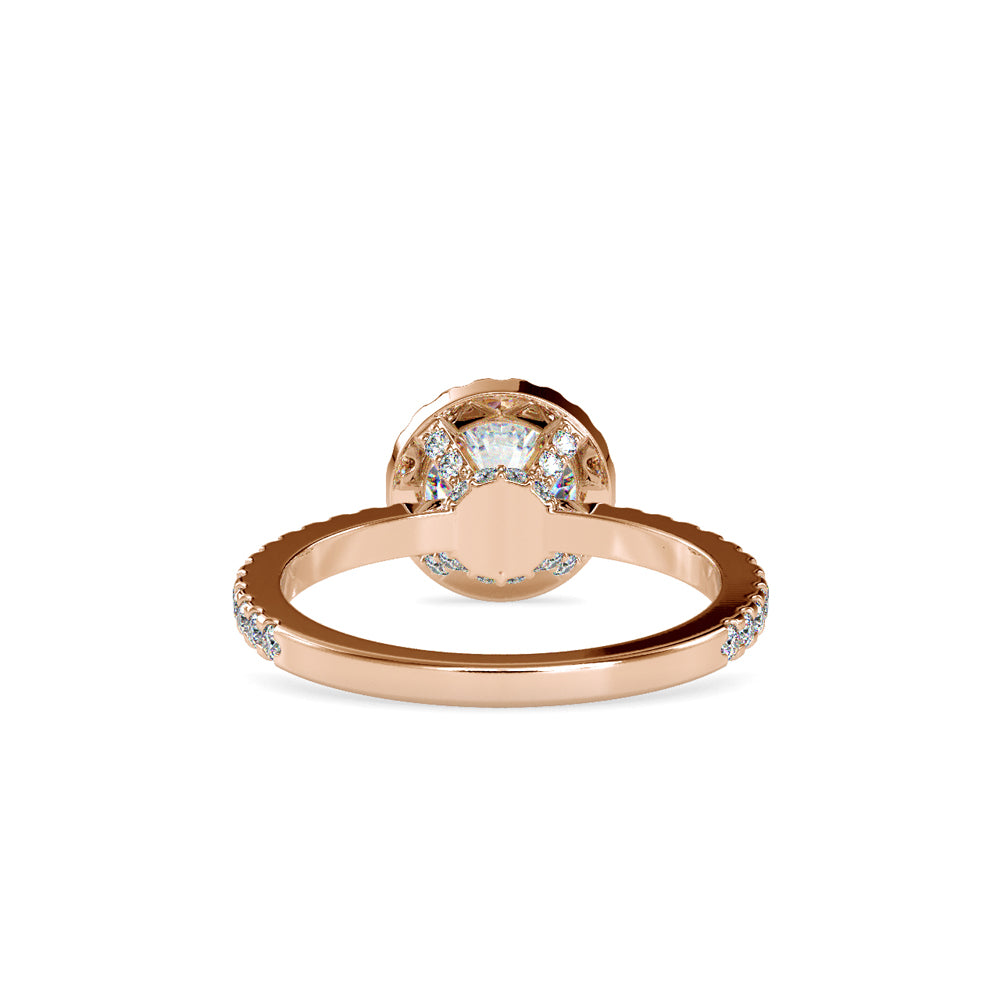 SKU: 0108 (22K) Vintage-inspired Radiant Halo Engagment Ring in Rose Gold.