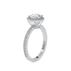 SKU: 0108 (10K) Vintage-inspired Radiant Halo Engagment Ring in Rose Gold.