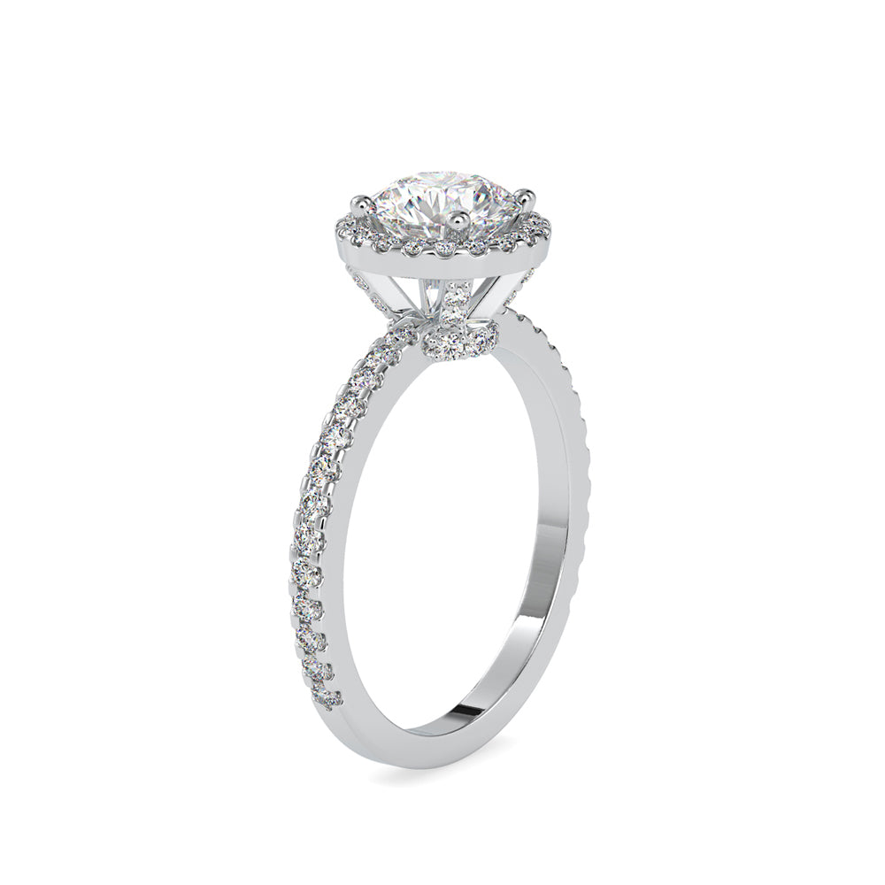 SKU: 0108 (14K) Vintage-inspired Radiant Halo Engagment Ring in Rose Gold.