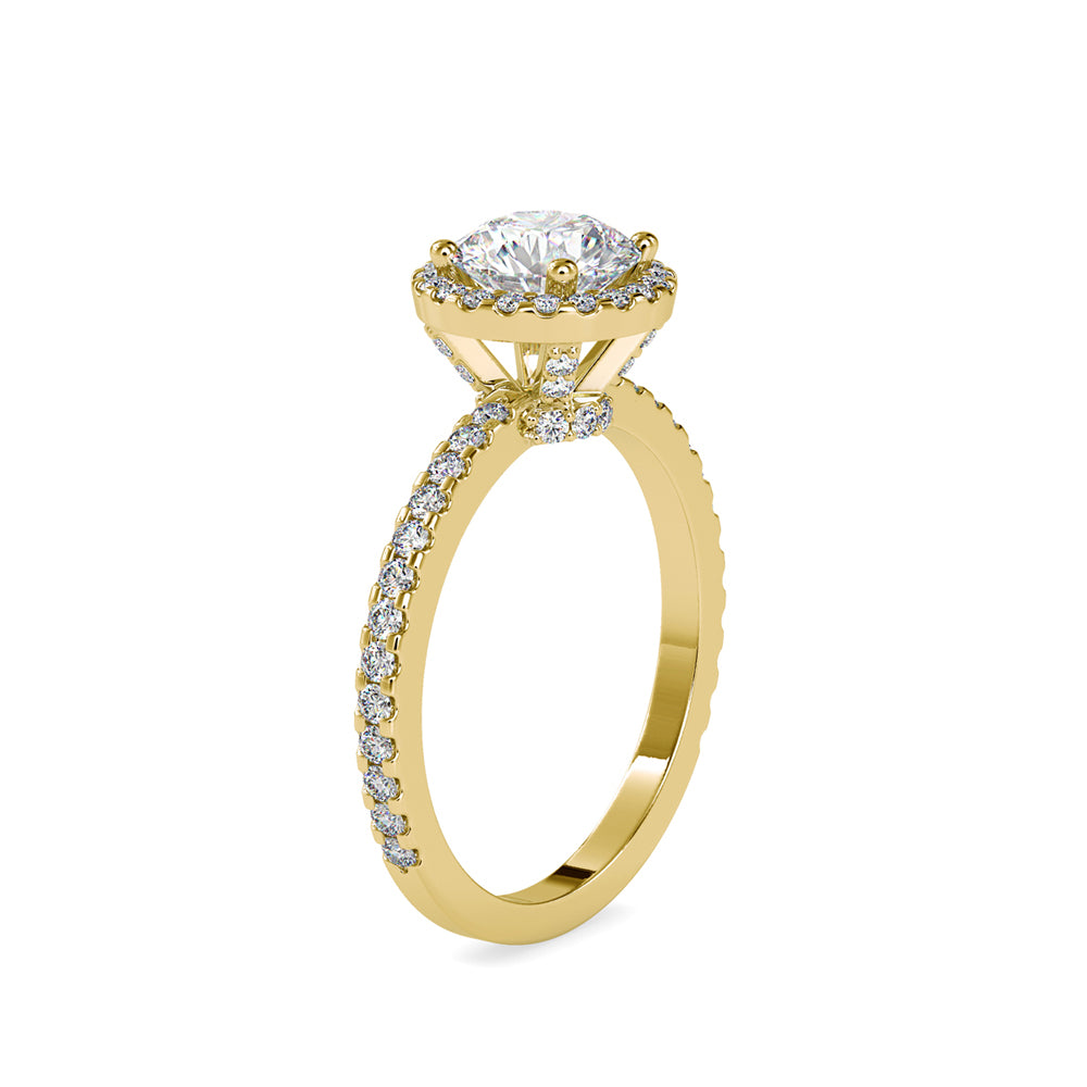 SKU: 0108 (14K) Vintage-inspired Radiant Halo Engagment Ring in Rose Gold.