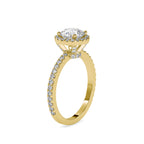 SKU: 0108 (10K) Vintage-inspired Radiant Halo Engagment Ring in Rose Gold.