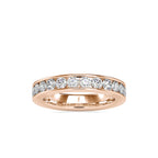 SKU: 0110 (18K) Wide Channel-set Wedding Band in Rose Gold.