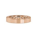 SKU: 0110 (14K) Wide Channel-set Wedding Band in Rose Gold.