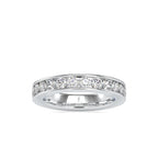 SKU: 0110 (18K) Wide Channel-set Wedding Band in Rose Gold.