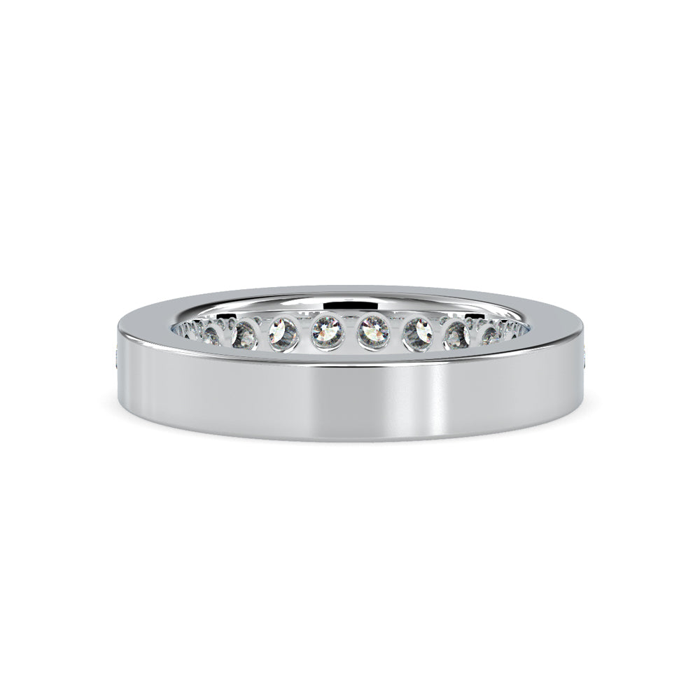 SKU: 0110 (10K) Wide Channel-set Wedding Band in Rose Gold.