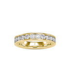 SKU: 0110 (18K) Wide Channel-set Wedding Band in Rose Gold.