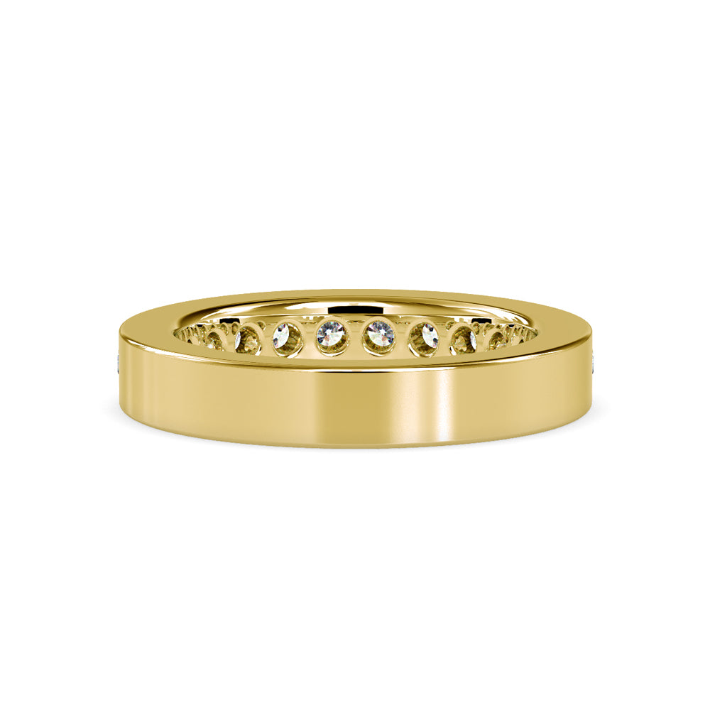 SKU: 0110 (22K) Wide Channel-set Wedding Band in Rose Gold.