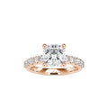 SKU: 0111 (22K) Solitaire Engagment Cushion Ring  in Rose Gold.