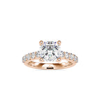 SKU: 0111 (22K) Solitaire Engagment Cushion Ring  in Rose Gold.