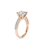 SKU: 0111 (14K) Solitaire Engagment Cushion Ring  in Rose Gold.