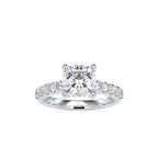 SKU: 0111 (18K) Solitaire Engagment Cushion Ring  in Rose Gold.