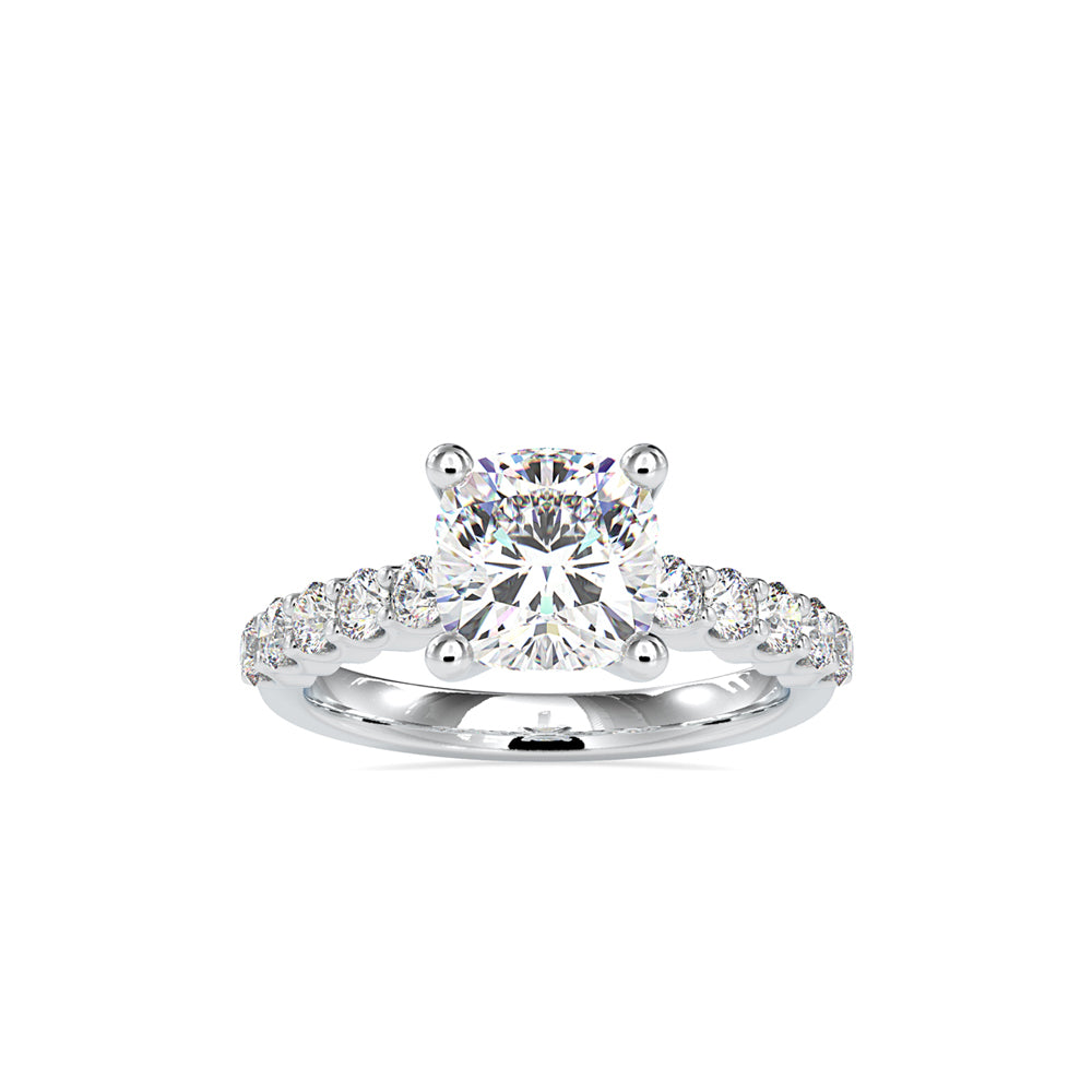SKU: 0111 (18K) Solitaire Engagment Cushion Ring  in Rose Gold.