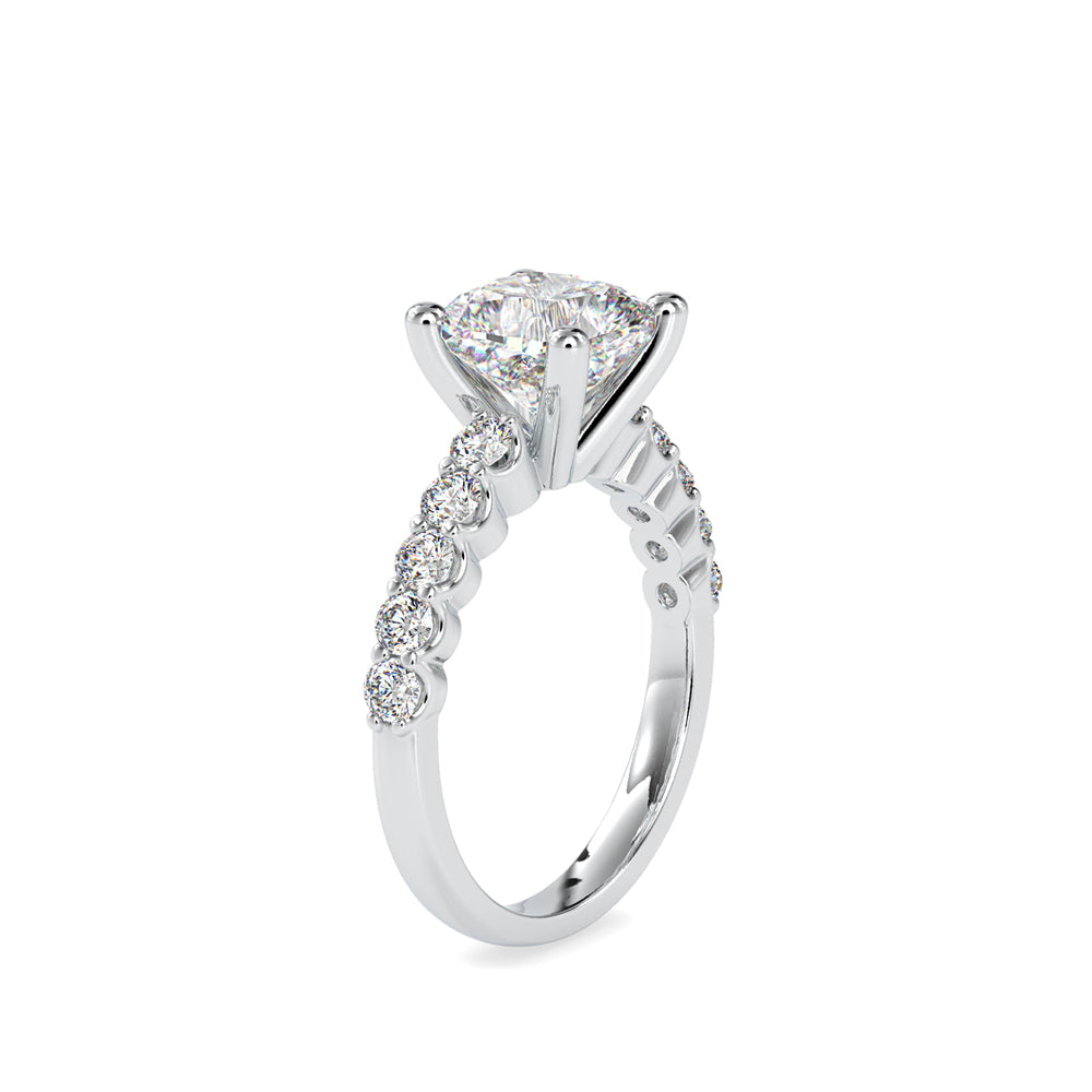 SKU: 0111 (18K) Solitaire Engagment Cushion Ring  in Rose Gold.