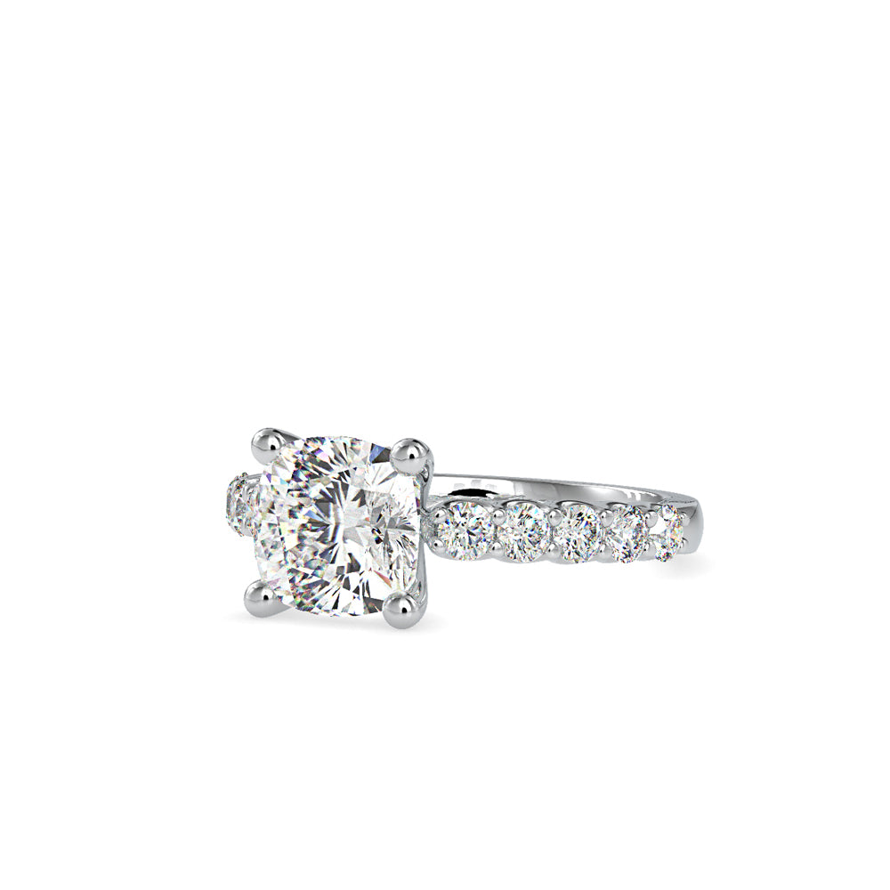 SKU: 0111 (14K) Solitaire Engagment Cushion Ring  in Rose Gold.