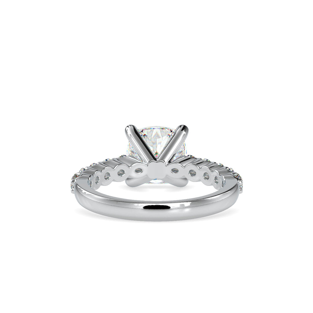 SKU: 0111 (14K) Solitaire Engagment Cushion Ring  in Rose Gold.