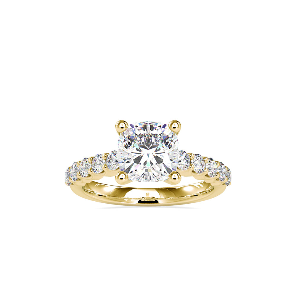 SKU: 0111 (10K) Solitaire Engagment Cushion Ring  in Rose Gold.