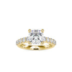 SKU: 0111 (10K) Solitaire Engagment Cushion Ring  in Rose Gold.