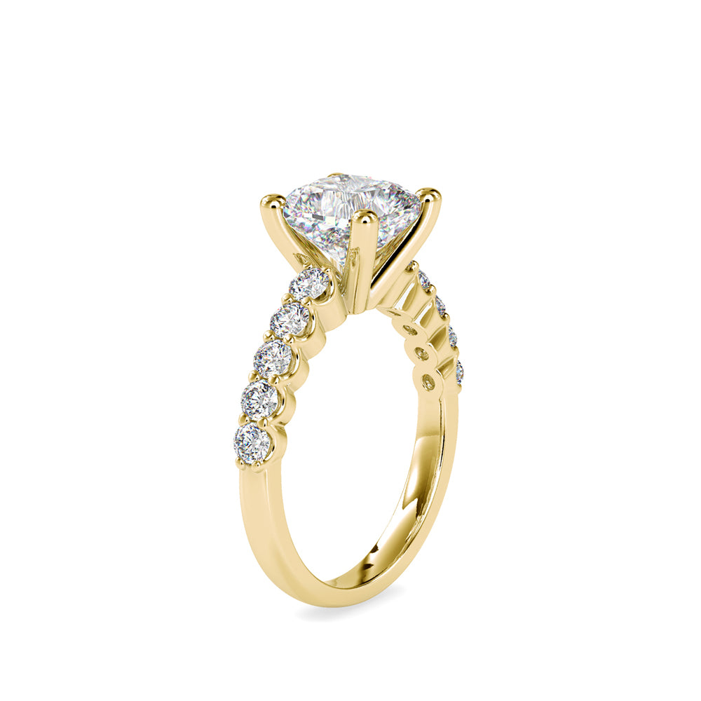 SKU: 0111 (10K) Solitaire Engagment Cushion Ring  in Rose Gold.