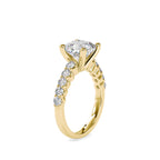 SKU: 0111 (10K) Solitaire Engagment Cushion Ring  in Rose Gold.