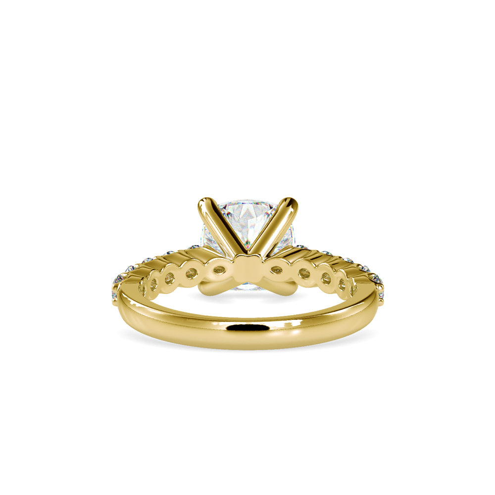 SKU: 0111 (10K) Solitaire Engagment Cushion Ring  in Rose Gold.