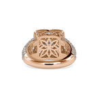 SKU: 0112 (18K) Crowned Cushion-Cut Double Halo Engagment Ring in Rose Gold.