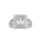 SKU: 0112 (22K) Crowned Cushion-Cut Double Halo Engagment Ring in Rose Gold.