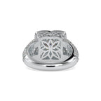 SKU: 0112 (18K) Crowned Cushion-Cut Double Halo Engagment Ring in Rose Gold.