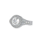 SKU: 0113 (22K) Vintage Filigree Round Halo Engagment Ring in Rose Gold.