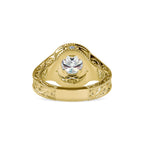 SKU: 0113 (18K) Vintage Filigree Round Halo Engagment Ring in Rose Gold.