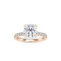 SKU: 0114 (22K) Classic Bead setting Solitaire Engagment Ring in Rose Gold.