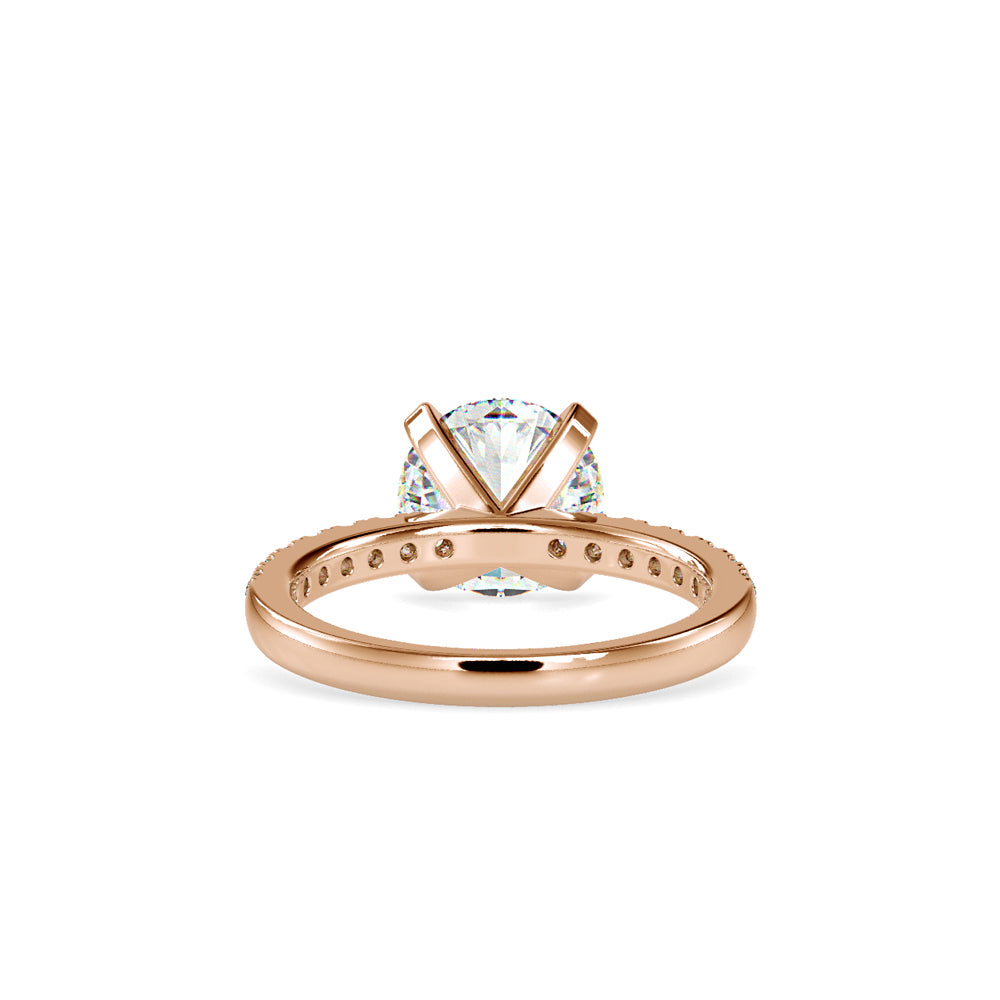 SKU: 0114 (10K) Classic Bead setting Solitaire Engagment Ring in Rose Gold.