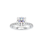 SKU: 0114 (18K) Classic Bead setting Solitaire Engagment Ring in Rose Gold.