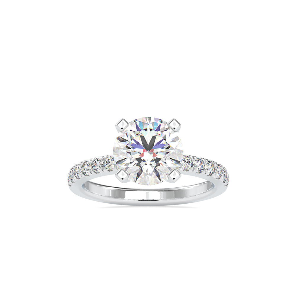 SKU: 0114 (22K) Classic Bead setting Solitaire Engagment Ring in Rose Gold.