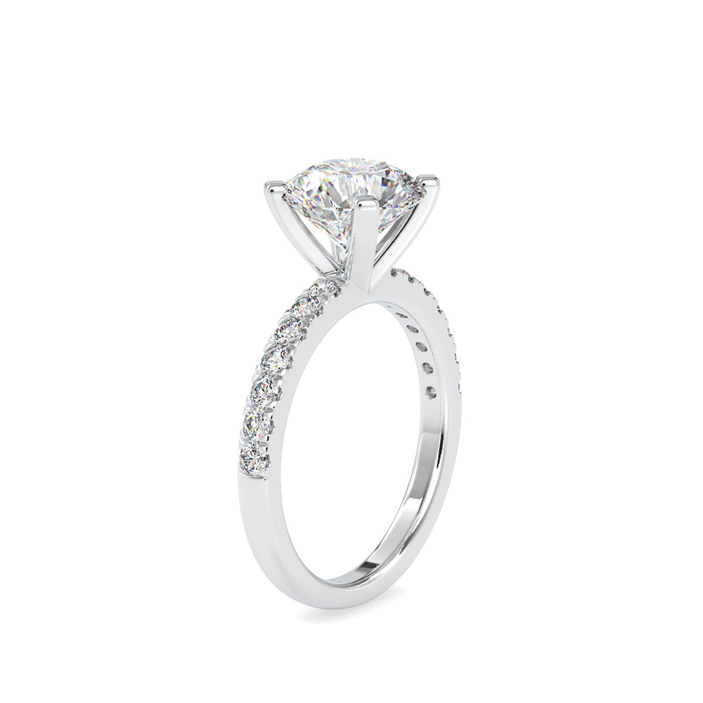SKU: 0114 (10K) Classic Bead setting Solitaire Engagment Ring in Rose Gold.