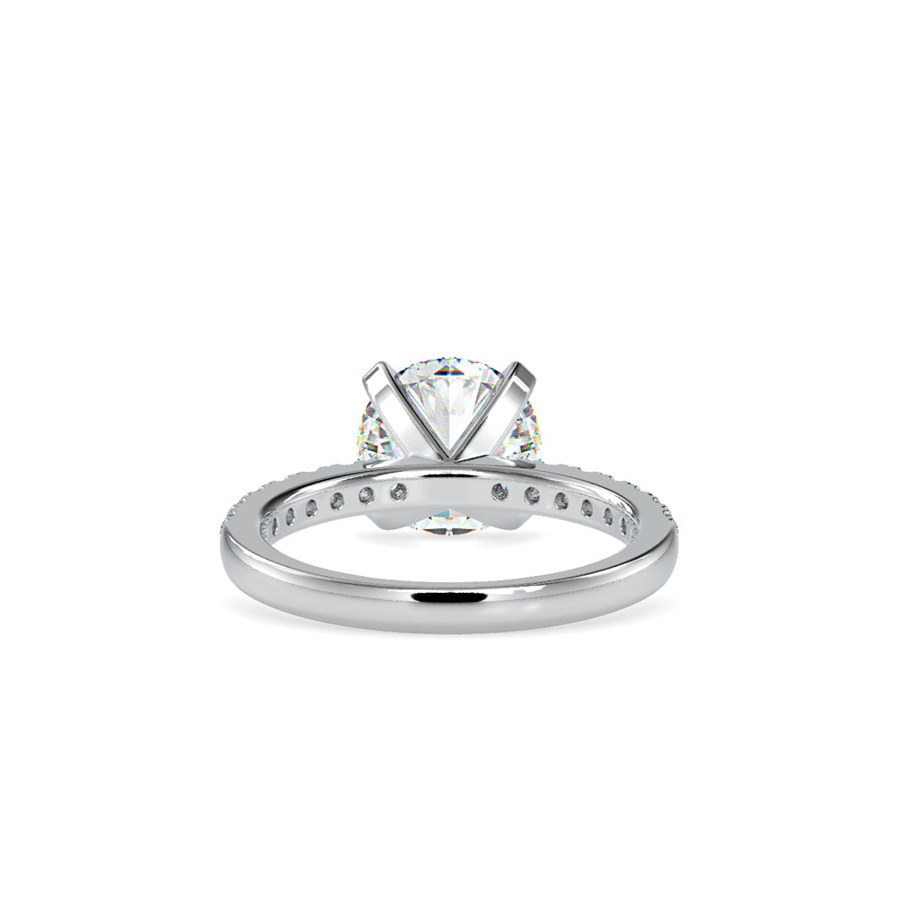 SKU: 0114 (14K) Classic Bead setting Solitaire Engagment Ring in Rose Gold.