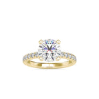 SKU: 0114 (18K) Classic Bead setting Solitaire Engagment Ring in Rose Gold.
