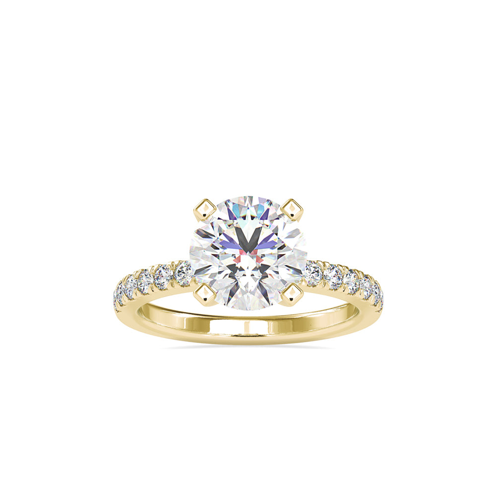 SKU: 0114 (22K) Classic Bead setting Solitaire Engagment Ring in Rose Gold.