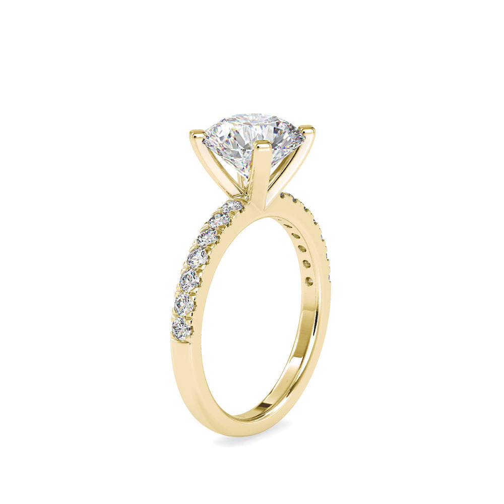 SKU: 0114 (10K) Classic Bead setting Solitaire Engagment Ring in Rose Gold.