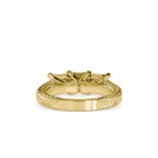 SKU: 0115 (18K) Vintage Filigree Three-Stone Engagment Ring in Rose Gold.
