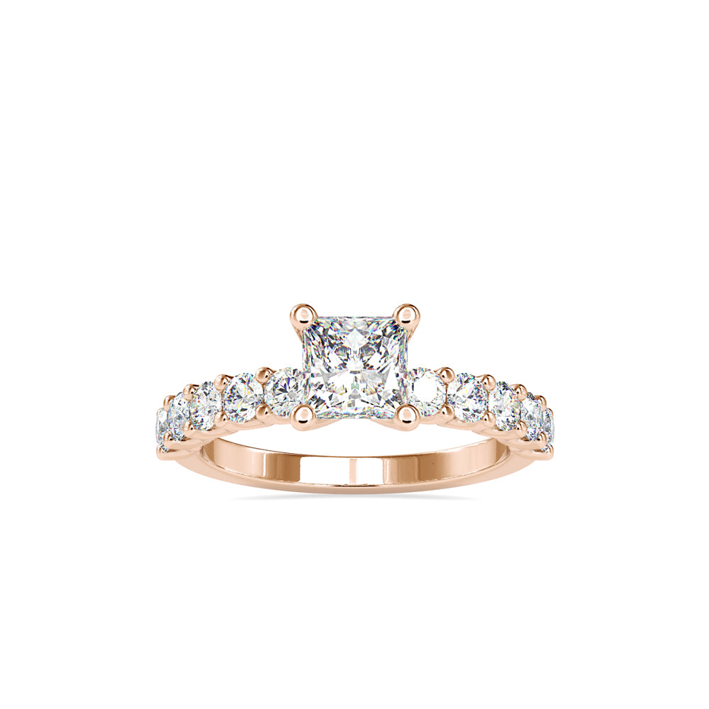 SKU: 0117 (22K) Fancy Prong-Stting Solitaire Engagment Ring in Rose Gold.