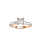 SKU: 0117 (10K) Fancy Prong-Stting Solitaire Engagment Ring in Rose Gold.
