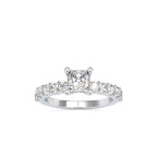 SKU: 0117 (10K) Fancy Prong-Stting Solitaire Engagment Ring in Rose Gold.