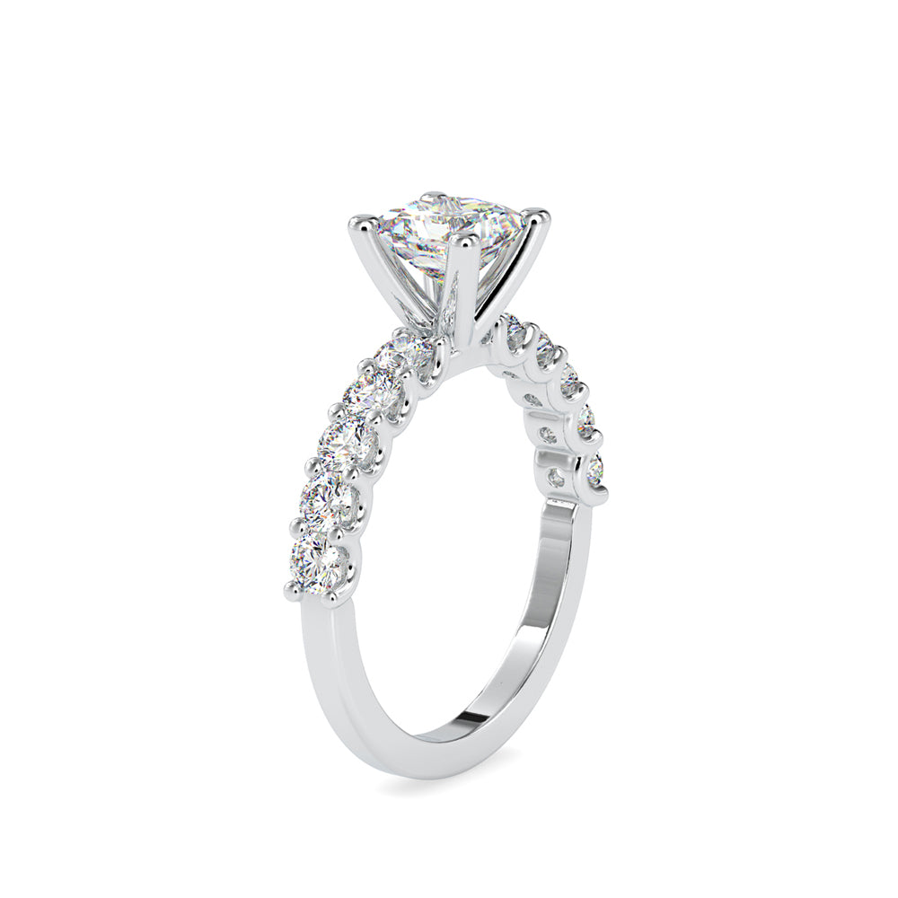 SKU: 0117 (18K) Fancy Prong-Stting Solitaire Engagment Ring in Rose Gold.