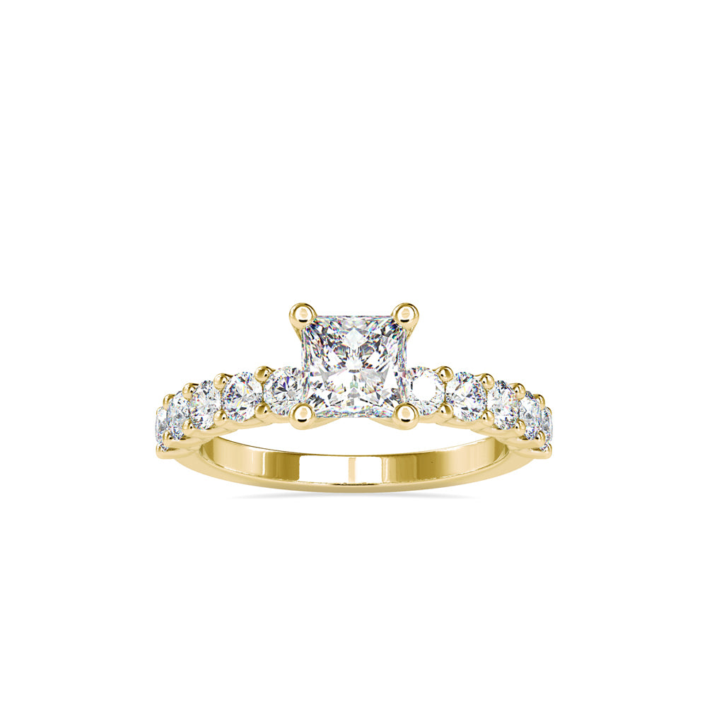 SKU: 0117 (14K) Fancy Prong-Stting Solitaire Engagment Ring in Rose Gold.