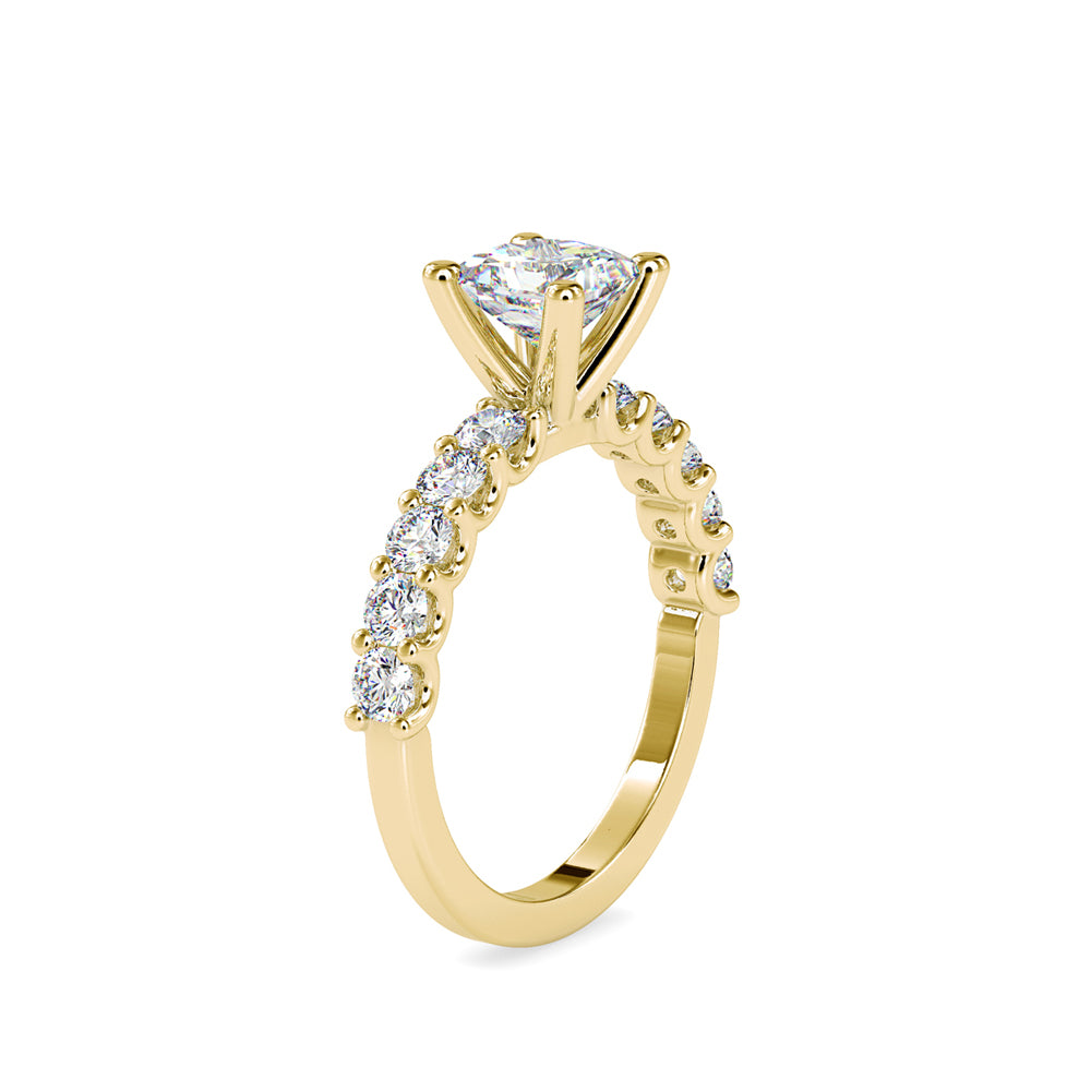 SKU: 0117 (10K) Fancy Prong-Stting Solitaire Engagment Ring in Rose Gold.