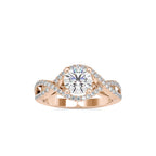 SKU: 0118 (10K) Twisted Shank Solitaire Engagment Ring in Rose Gold.