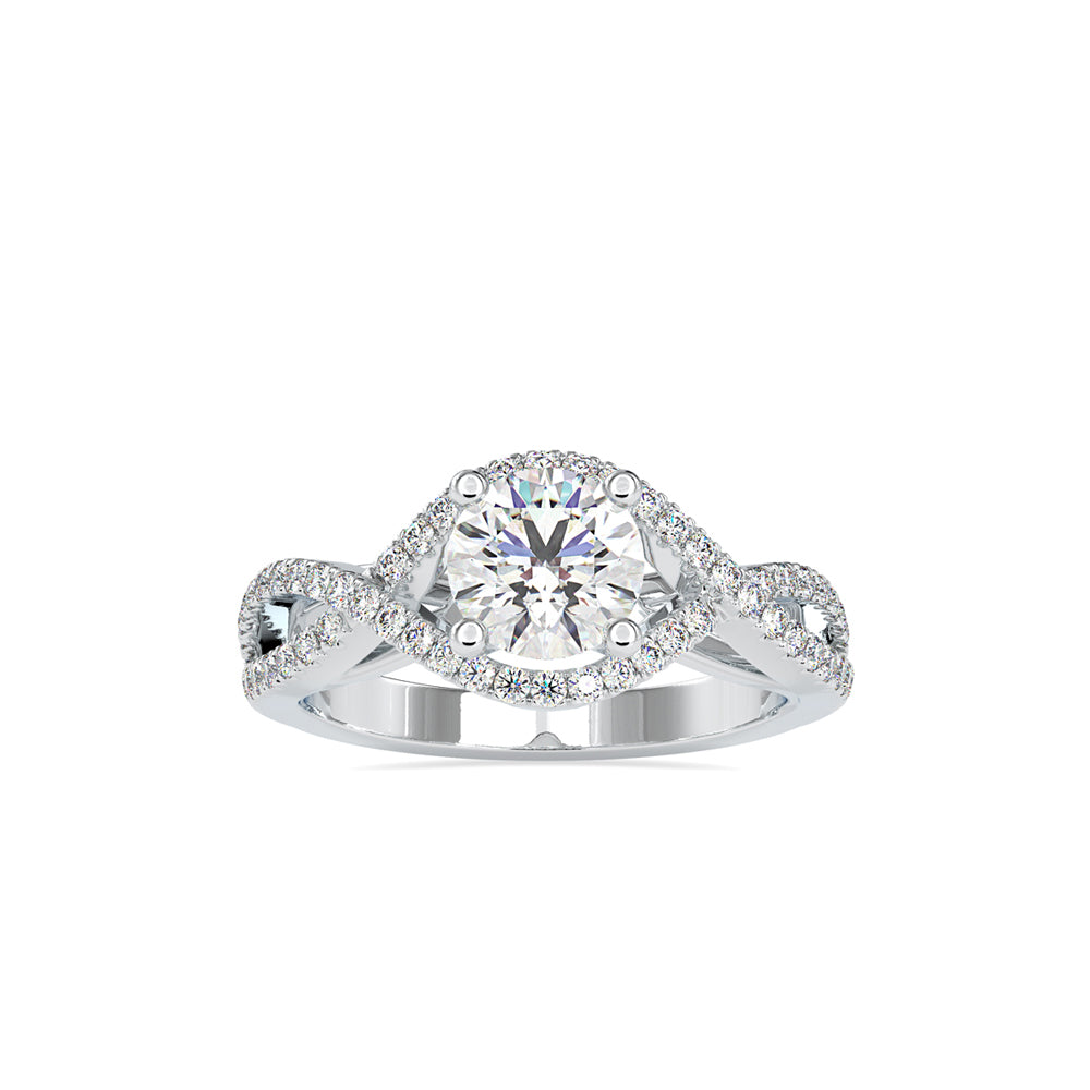 SKU: 0118 (10K) Twisted Shank Solitaire Engagment Ring in Rose Gold.
