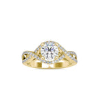 SKU: 0118 (22K) Twisted Shank Solitaire Engagment Ring in Rose Gold.